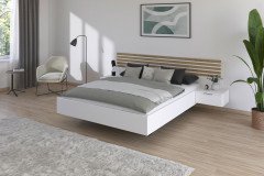 Lamella von Rauch Blue - Schlafzimmer weiß mit Lamellen Artisan Eiche