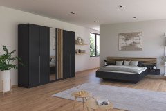 Lamella von Rauch Blue - Schlafzimmer weiß mit Lamellen Artisan Eiche