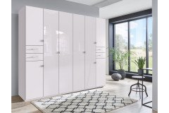 Danzig von Wimex - Kleiderschrank mit 4 Glastüren weiß