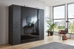 Danzig von Wimex - Kleiderschrank mit 4 Glastüren weiß