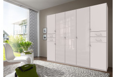 Danzig von Wimex - Kleiderschrank mit 4 Glastüren weiß