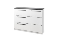 Denver-sleeping von SchlafKONTOR trendline - Nachtkonsole 2 Schubladen weiß - graphit