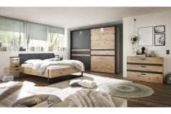 Raven von SchlafKONTOR - Schlafzimmer-Einrichtung Eiche - graphit
