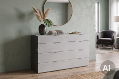 Nachttisch Typ 01 von JUTZLER - Nachtkommode weiß - Mattglas weiß