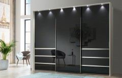 Malibu von Wiemann - Schwebetürenschrank weiß - Glas graphit