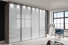 Malibu von Wiemann - Schwebetürenschrank weiß - Glas graphit