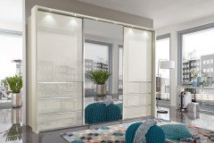 Malibu von Wiemann - Schwebetürenschrank weiß - Glas graphit