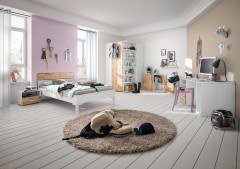 cadre von Röhr-Bush - Bettkonsole mit 1 Schubkasten weiß - Eiche Votan