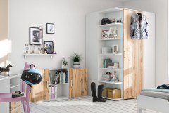 cadre von Röhr-Bush - Bettkonsole mit 1 Schubkasten weiß - Eiche Votan