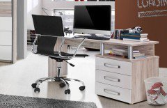 Rondino von Forte - Bett 140 x 200 cm Sandeiche - weiß