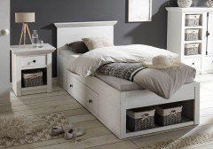 Westerland von Kollektion Letz - Funktionsbett weiß mit Schubladen