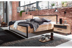 Detroit von Wimex - Doppelbett Eiche/ Metall im Industrie Stil