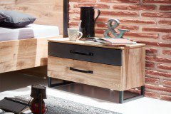 Detroit von Wimex - Doppelbett Eiche/ Metall im Industrie Stil