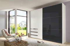 Level 36 C von Wimex - Kleiderschrank mit grauer Glasfront