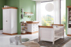 Bergen von Jumek - Kinderkleiderschrank Kiefer weiß-laugenfarbig