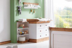 Bergen von Jumek - Kinderkleiderschrank Kiefer weiß-laugenfarbig