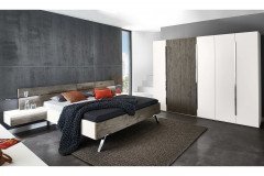 Zano von Thielemeyer - Bettanlage weiß - Balkeneiche silbergrau