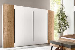 Zano von Thielemeyer - Bettanlage weiß - Balkeneiche silbergrau