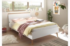Lena von Kollektion Letz - Bett in Weiß & Eiche Riviera-Nachbildung