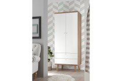 Lena von Kollektion Letz - Bett in Weiß & Eiche Riviera-Nachbildung