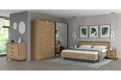 Trondheim von Forte - Schlafzimmer-Set Artisan Eiche - Schwarzeiche