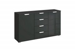 Aditio von Rauch Orange - Nachttisch Hochglanz weiß - Eiche Sonoma