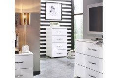 Aditio von Rauch Orange - Nachttisch Hochglanz weiß - Eiche Sonoma