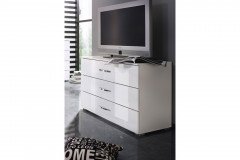 Aditio von Rauch Orange - Nachttisch Hochglanz weiß - Eiche Sonoma