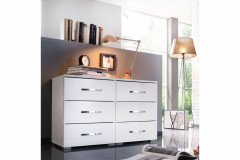 Aditio von Rauch Orange - Nachttisch Hochglanz weiß - Eiche Sonoma