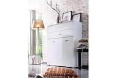 Aditio von Rauch Orange - Nachttisch Hochglanz weiß - Eiche Sonoma