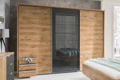 Valencia von Wimex - Schwebetürenschrank mit 1 Glastür