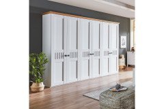 Basella von Disselkamp - Landhaus-Bett 140x200 cm weiß - Wildeiche