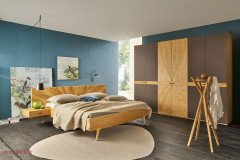 Sol von ANREI - Drehtürenschrank Asteiche gebürstet/ steingrau