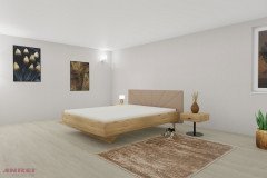 Sol von ANREI - Drehtürenschrank Asteiche gebürstet/ steingrau