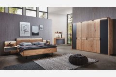 WSM 4300 von Wöstmann - Schlafzimmereinrichtung Wildeiche mit durchgehender Bauchbinde