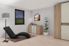 Cabrillo von Disselkamp - Schlafzimmer Balkeneiche - Lack sand