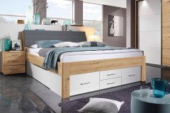 Scala-Extra von Rauch Orange - Schubkastenbett Eiche Artisan - weiß