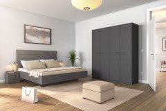 Florenz von Rauch Blue - Schlafzimmer grau-metallic 4-teilig