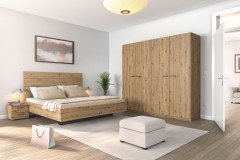 Florenz von Rauch Blue - Schlafzimmer grau-metallic 4-teilig