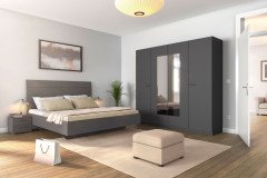 Florenz von Rauch Blue - Schlafzimmer grau-metallic 4-teilig
