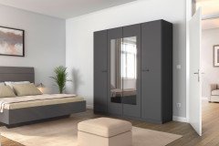 Florenz von Rauch Blue - Schlafzimmer grau-metallic 4-teilig