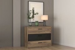 Leonard-sleeping von Forte - Schlafzimmer-Set Flagstaff-Eiche - schwarz