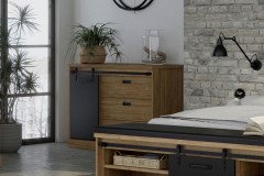 Kaszimiro von Forte - Bettbank mit rollengeführter Schiebetür & Polster