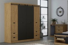 Kaszimiro von Forte - Bettbank mit rollengeführter Schiebetür & Polster