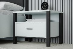 High Rock von Forte - modernes Schlafzimmer-Set 4-teilig hellgrau - schwarz