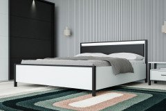 High Rock von Forte - modernes Schlafzimmer-Set 4-teilig hellgrau - schwarz