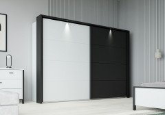 High Rock von Forte - modernes Schlafzimmer-Set 4-teilig hellgrau - schwarz