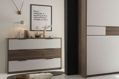 Alis von SchlafKONTOR - Bettanlage 180x200 cm mit Beleuchtung Marieta Oak - hellgrau