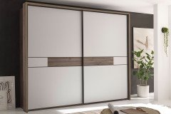 Alis von SchlafKONTOR - Bettanlage 180x200 cm mit Beleuchtung Marieta Oak - hellgrau