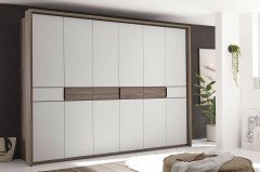 Alis von SchlafKONTOR - Bettanlage 180x200 cm mit Beleuchtung Marieta Oak - hellgrau